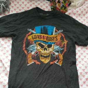 Bravado Men's Charcoal Guns N' Roses Skull Tee